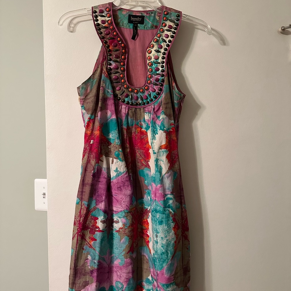 Laundry By Shelli Segal Multicolor Embellished Mini Dress